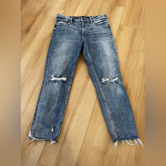 Kut from the Kloth Rachael Fab Ab Mom Jeans High Rise Distressed Raw Hem Sz 4 - Picture 2 of 13